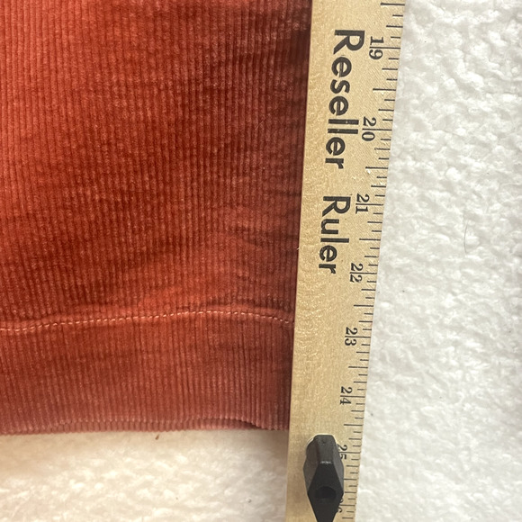 Madewell Pants Womens 32 Orange Corduroy Slim Emmett Wide Leg Crop High Rise - Picture 7 of 15